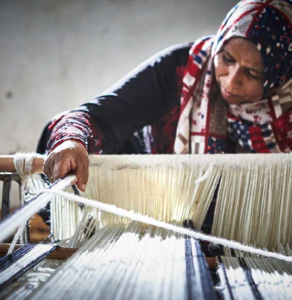 Woman weaving